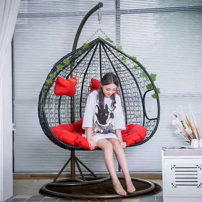 Romantic hanging basket rattan chair for home indoor hanging chair swing adult hammock balcony single double living room rocking lounge chair