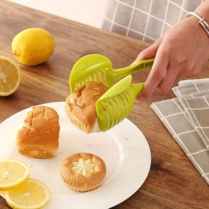 Handheld lemon & tomato slicer - tomato & potato round divider clip - kitchen fruit & vegetable processor