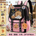 export cartoon capybara backpack - large capacity school bag for middle and elementary school girls - cute capybara backpack