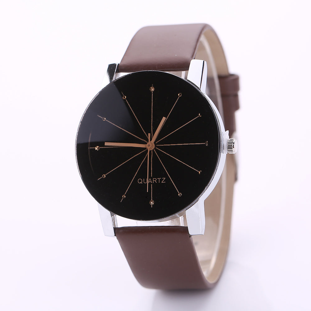 Wholesale leather belt couple watches - speckled leather strap watch set - women's fashionable and unique wristwatches - suitable for students and more