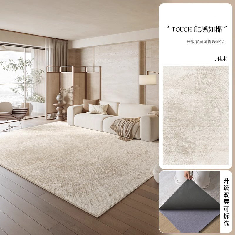 Removable and washable cream style living room carpet new arrival double layer loop velvet machine washable accessible luxuryclassycasual bedroom floor mat