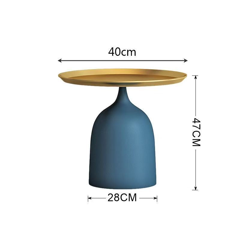 Scandinaviancasual side table small apartment iron small round table cream style for home small coffee table bedside small bedside table no