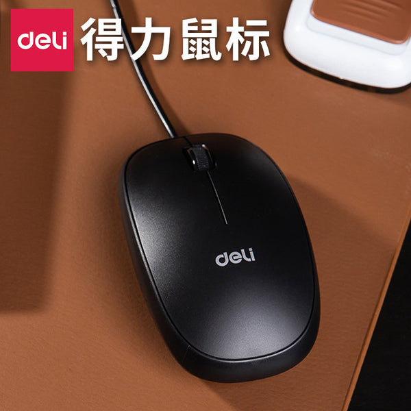 Deli mouse 3715 optical, office notebook wired usb mouse, wired mouse wholesale