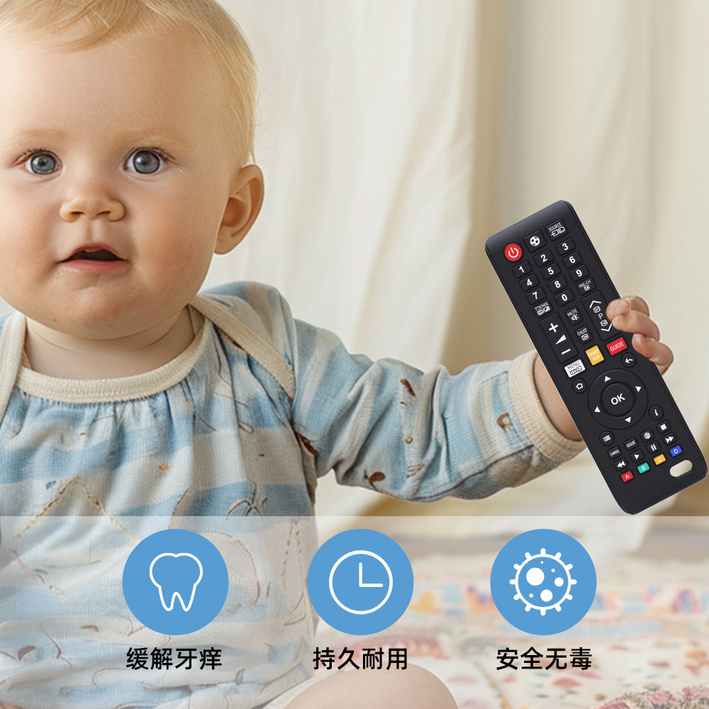 Cross-border button remote control baby toothpaste baby anti-eating hand grinding teeth food grade silicone toothpaste maternal and infant products