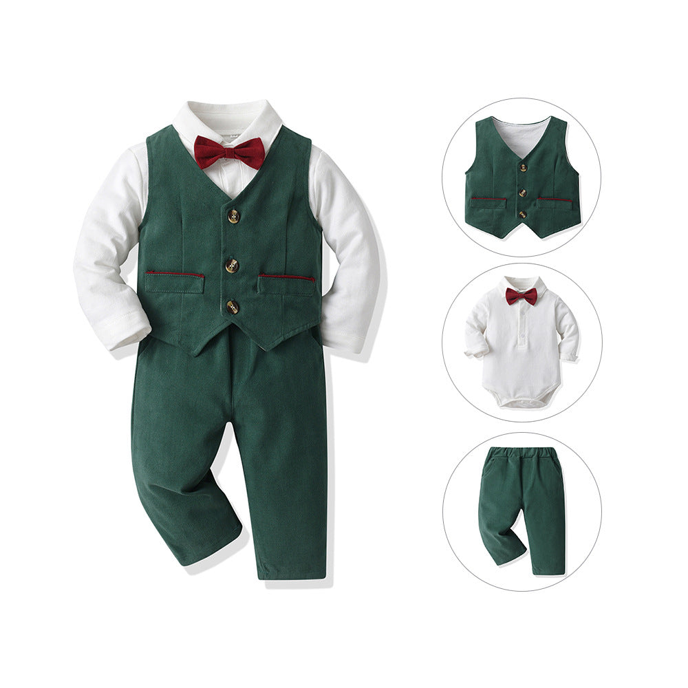export children's wear: infant & toddler first birthday outfits, autumn/winter rompers, gentleman jumpsuits, baby cotton formal wear