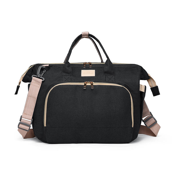 Japanese simple and lightweight single shoulder foldable crib mommy bag usb multi-functional hanging trolley case mother and baby bag