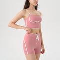 new arrivalcontrast color white striped running drawstring pants shorts three-quarter pants sports intimates bra yoga suit for women