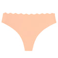 personalized one-piece seamless women's underwear pure color cut out wavy waist low-waist nylon adhesive underwear for women