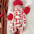 Baby winter clothes quilted thickened outfit for boys and girls, newborn swaddle romper, autumn and winter warm bodysuit