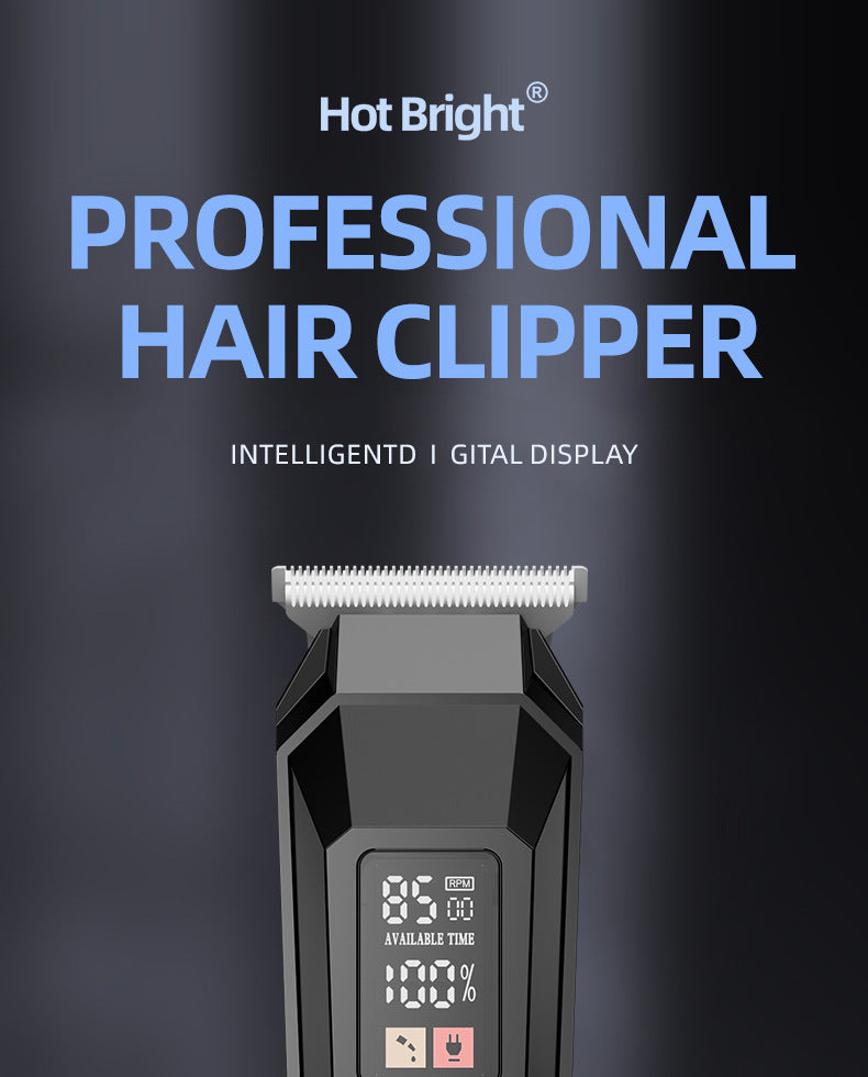 exclusive men's hair clipper, digital display electric hair trimmer, home-use electric hair cutting machine, high-power professional salon clipper