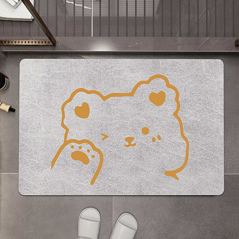 Soft diatom mud floor mat, bathroom bathroom door, water-absorbing non-slip foot pad, household door mat, toilet foot pad