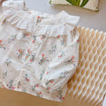 Girls' 100% cotton lace floral babydoll top - new autumn  korean style kids' long-sleeve shirt - trendy blouse