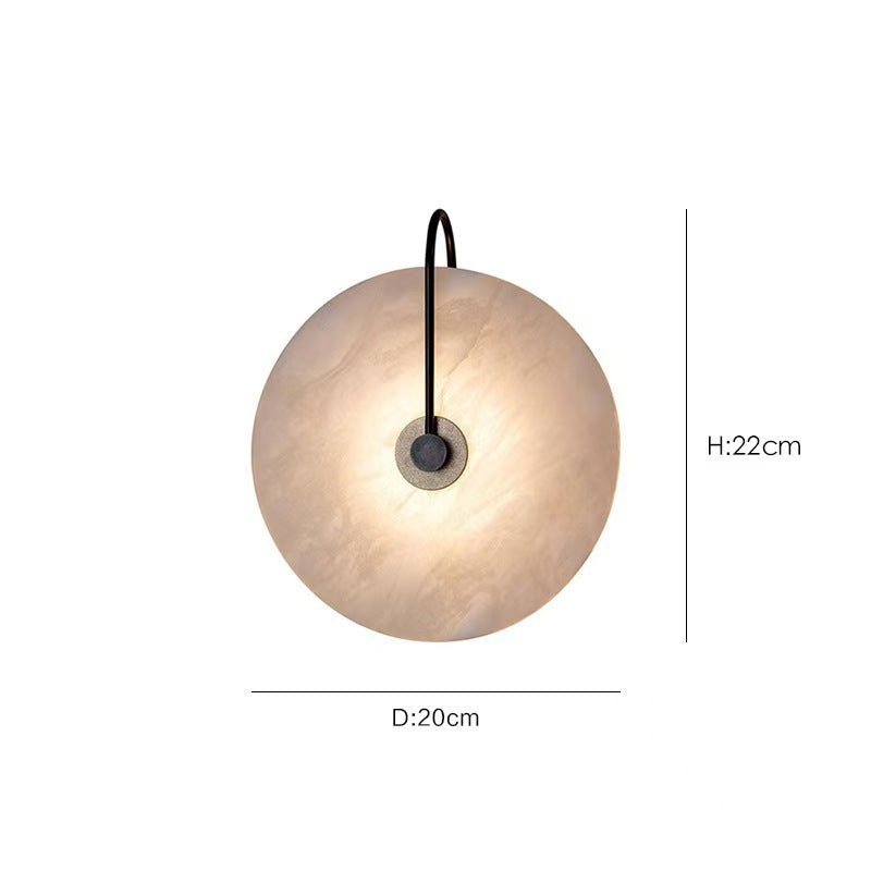 Modern bedroom bedside wall lamp living room background decoration atmosphere wall light staircase light aisle round marble small wall lamp