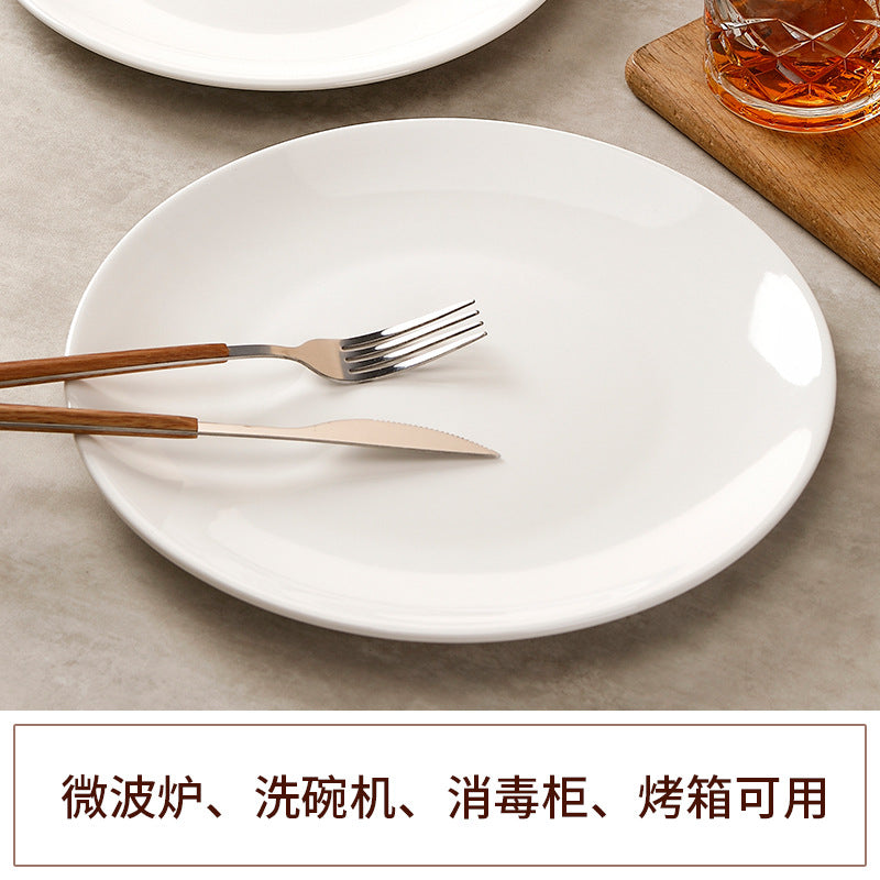 Pure white ceramic fish plate for homeclassy oval large plate western food hotel round plate tableware steak plate plus lg