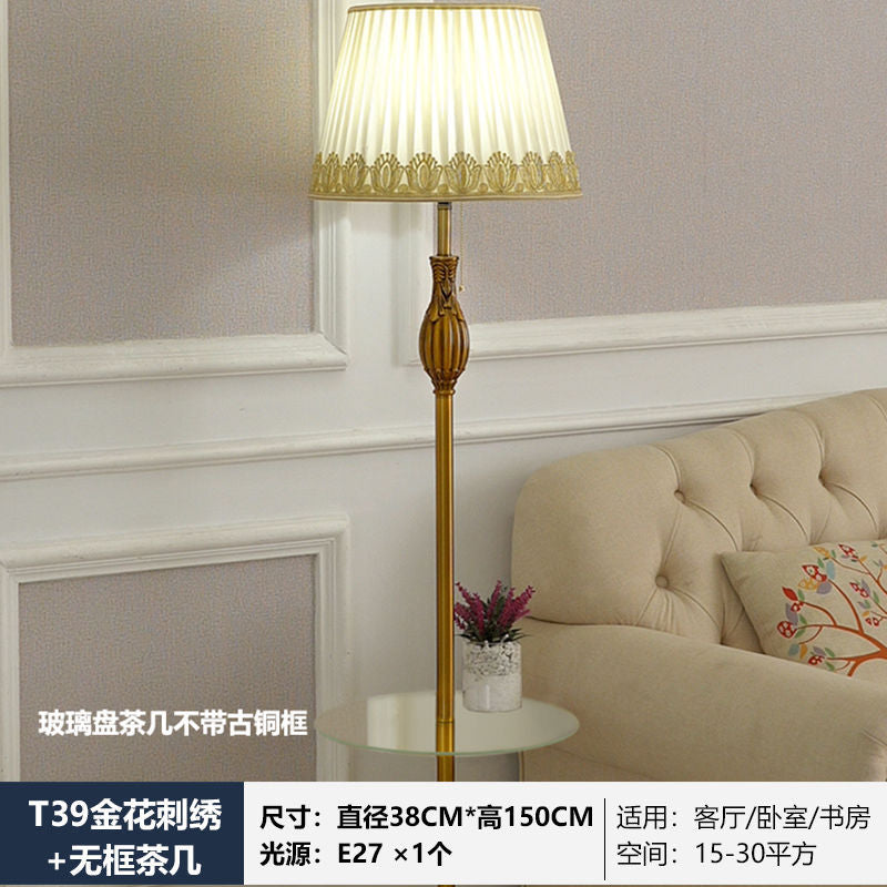 American light luxury crystal floor lamp living room coffee table scandinavian styleretro copper floor lamp vertical bedroom bedside lamp
