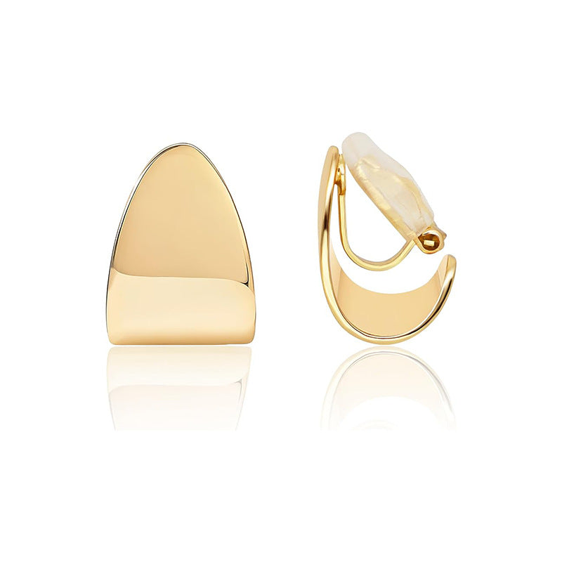 2024 new fashionable minimalist 14k gold women's earrings - versatile, high-end, light luxury, and exquisite