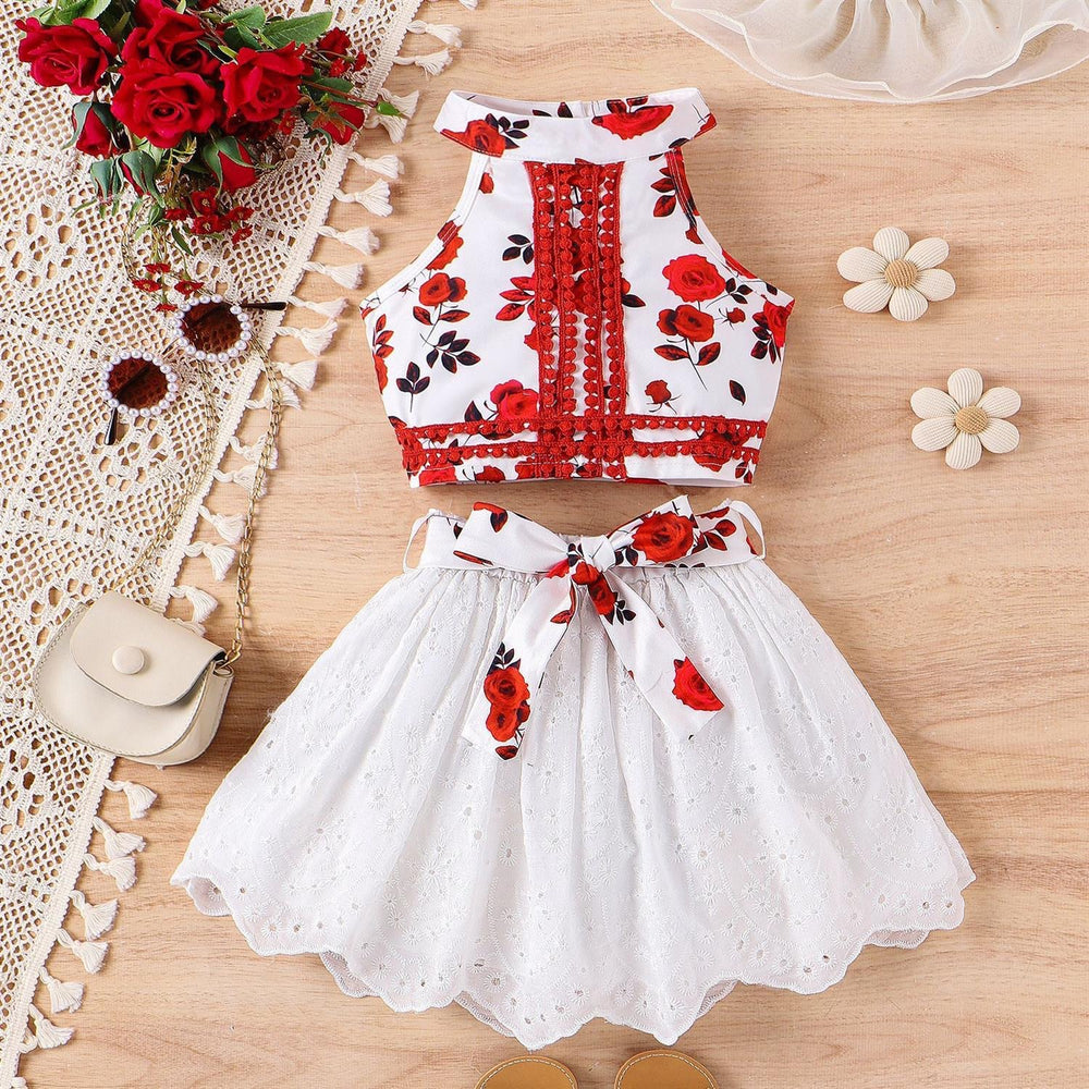 Exportsummersweetgirl short-sleeved suitcute short-sleeved t-shirt shortstwo-piece setkidssuit trendy