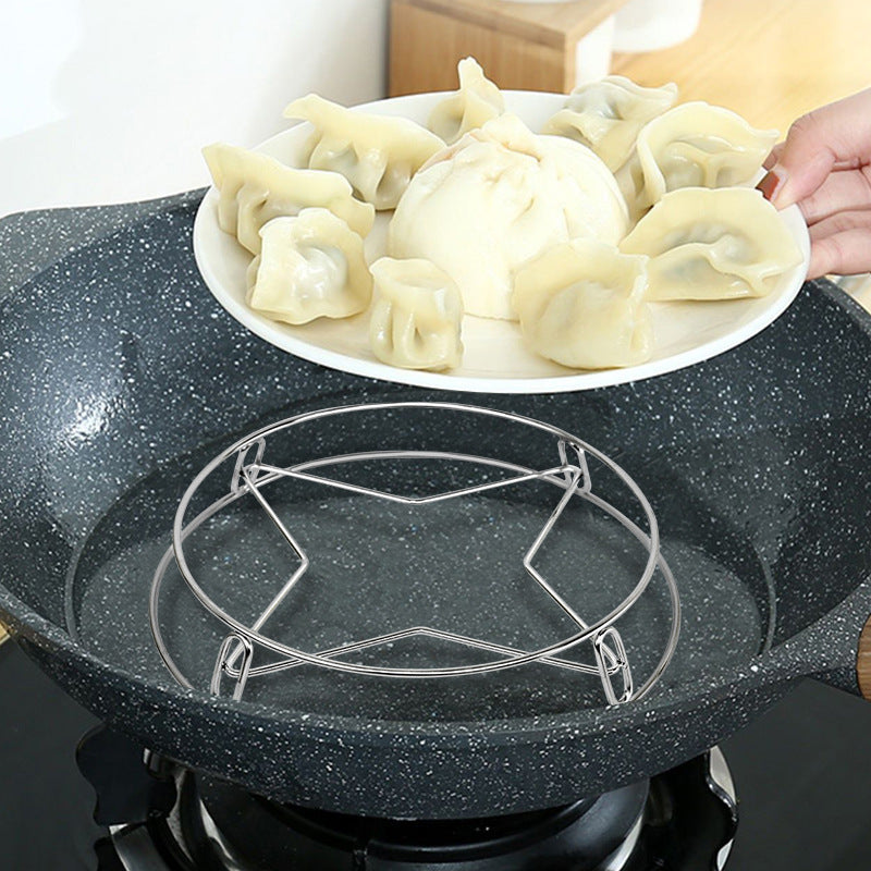 Stainless steel pot rack Household kitchen rack Multifunctional steam rack Insulation pot pad Pot storage device