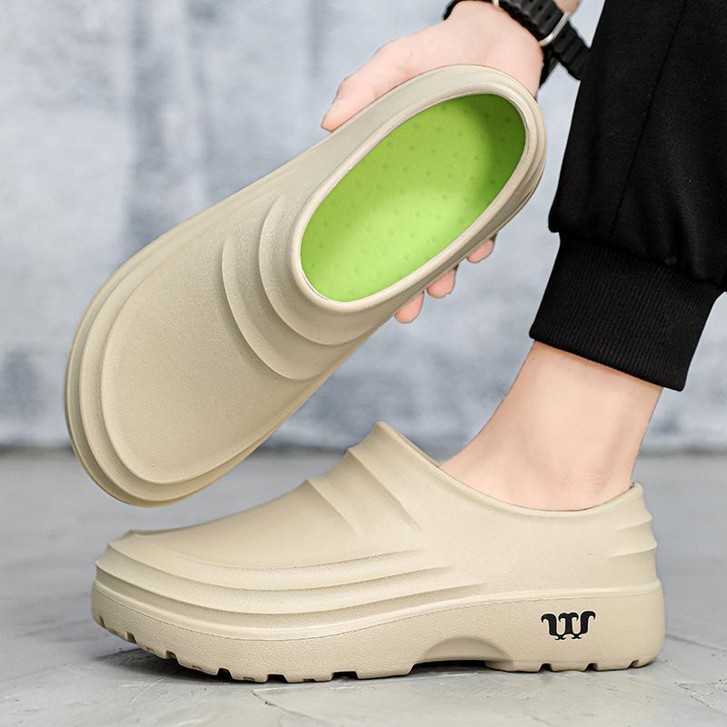 Summer 2025  new large size casual simple chef shoes work shoes men's rain shoes manufacturers send one piece