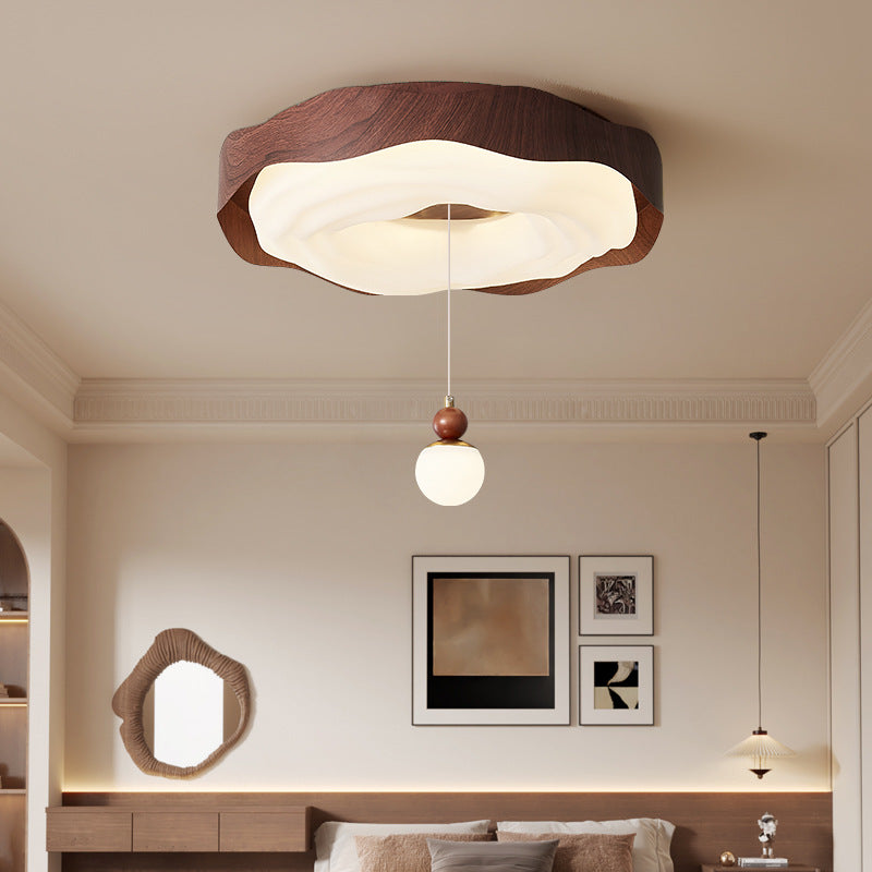 Bedroom ceiling lamp antique walnut pattern cookie creative personality cream wind master bedroom lamp hanging ball room lamp