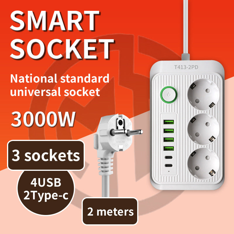 European standard power strip, russian/european power strip, german/korean 16a two-pin european standard home socket, austrian standard