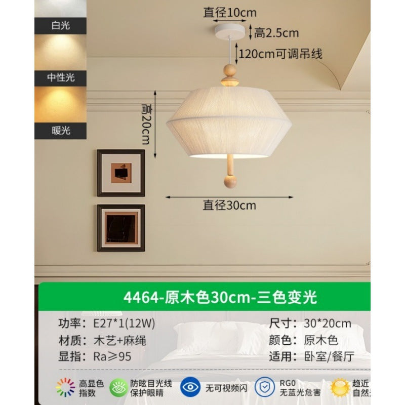 Huiyuan Restaurant Chandelier Japanese New Weave Cotton Thread Wabi Sandy Wind Homestay Dining Table Bar Restaurant Lighting E