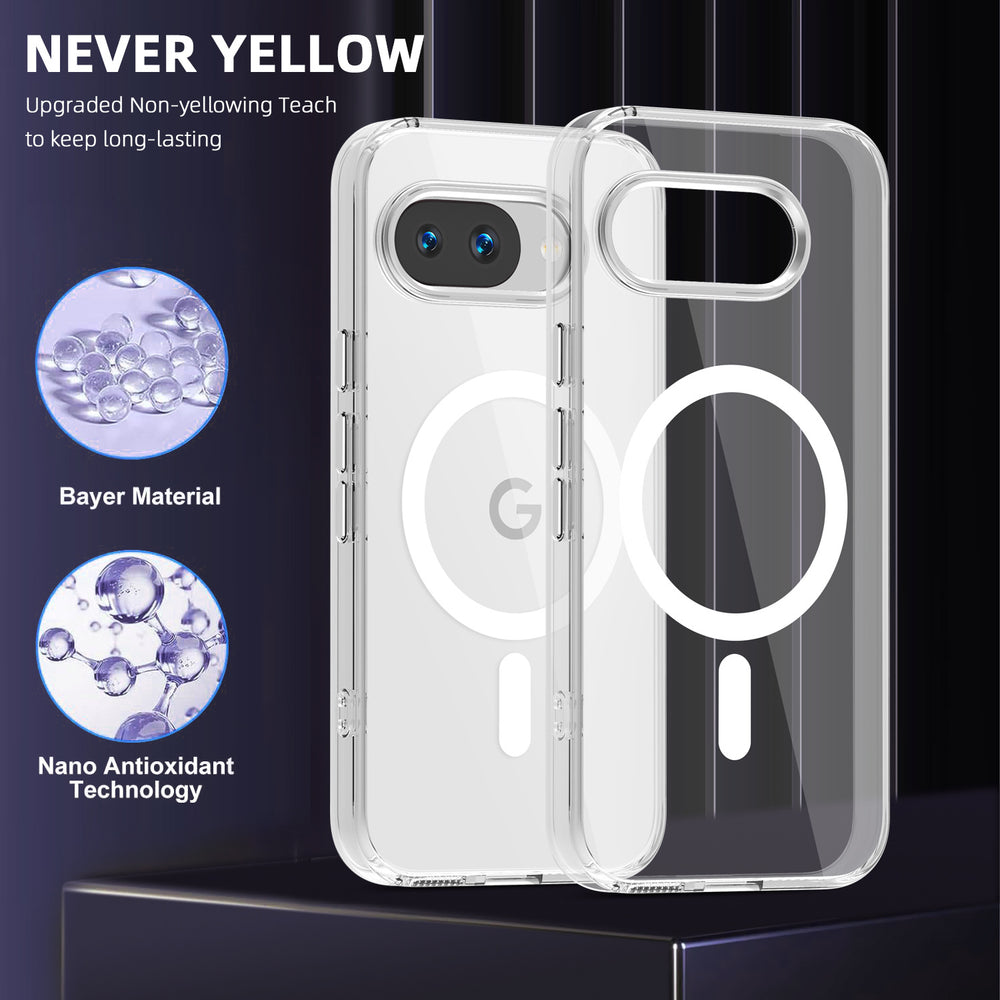 ice color magnetic suction suitable for google 9a charging mobile phone case pixel10 ice mist semi-transparent anti-fall cross-border case
