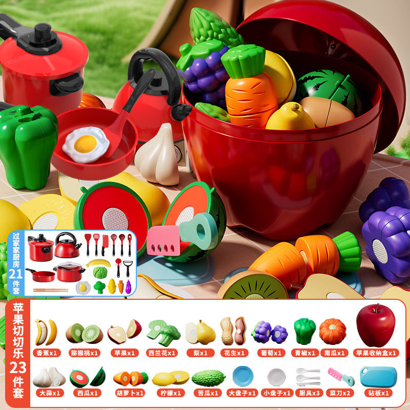 Kids' fruit cutting playset - peel, slice, and chew! early education toy for babies - realistic simulation to enhance cognitive skills