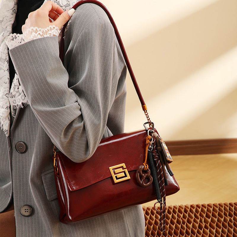 Red bag for women, high-end elegant, bridal wedding bag, daily use, underarm bag, niche style design, crossbody bag for women