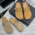 Birkenstock women's summer outdoor slippers 2024 new half-toe couple style thick sole closed-toe mules french sandals
