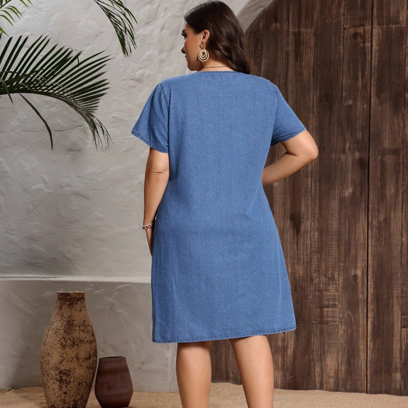 fashion  dress women's summer new arrivalplus size women's clothing artsyloosefashion long skirt v-neck