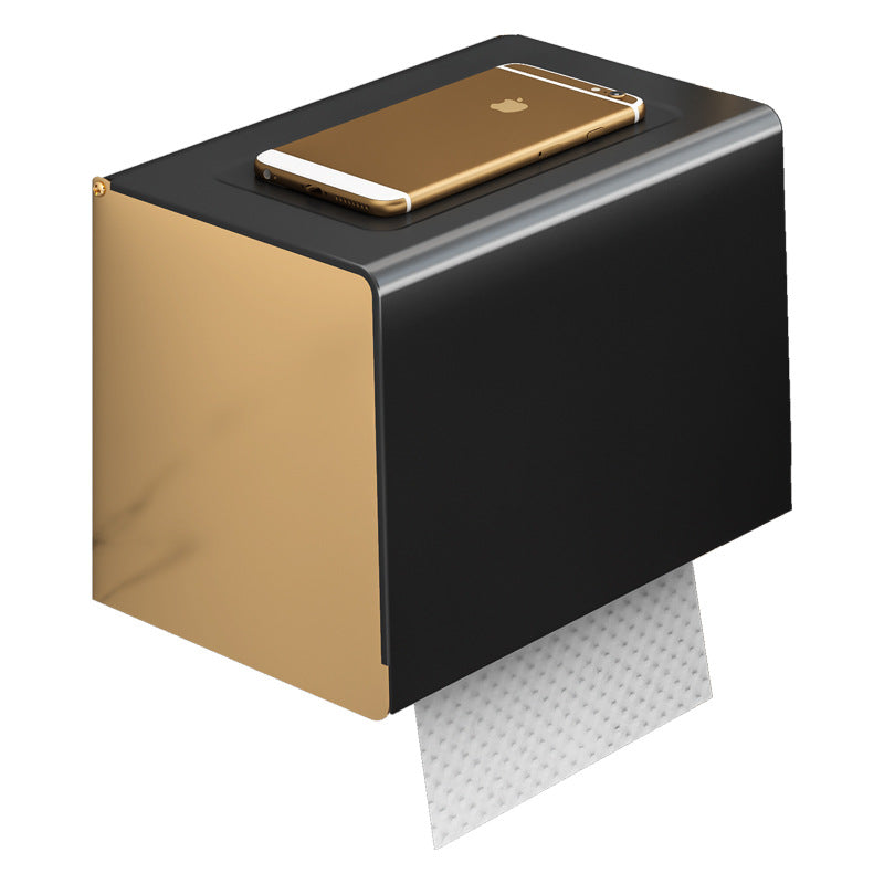 Paper Tissue Holder No Punching Light Luxury Black Gold Toilet Wipe Hand Tissue Box Toilet Mobile Phone Toilet Paper Roll Paper Toilet Paper Holder