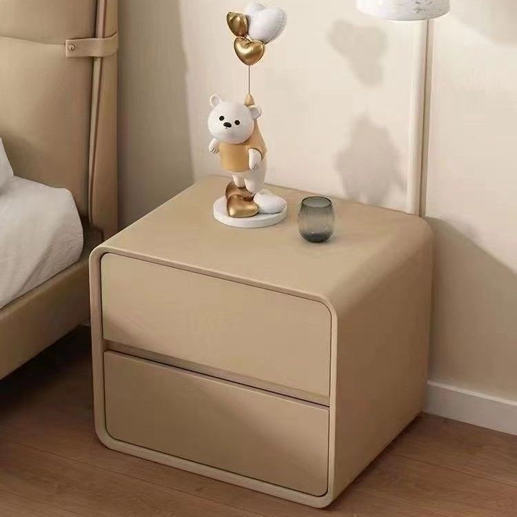 Cream style modern simple bedside table small storage bedside cabinet new solid wood popular bedroom installation-free for home