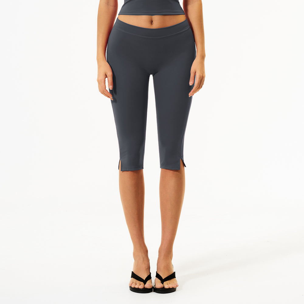 Customizable yoga tummy control mid-length shorts - women's butt lifting running sports short low-rise capri fitness yoga pants 3560
