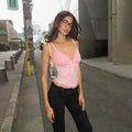 Zx26042pfo cross-border hot-selling sweet & spicy camisole top - women's elegant casual ruffle trim solid color tank top