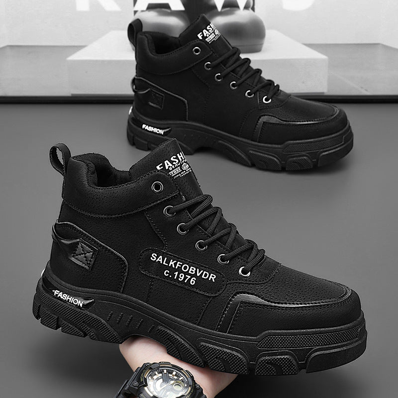 Men's 2025 new autumn collection: work safety shoes - waterproof, slip-resistant, durable, athletic, casual, workwear, and trendy martin boots for construction sites