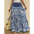listing: new  women's elegant vacation-style beach print midi skirt