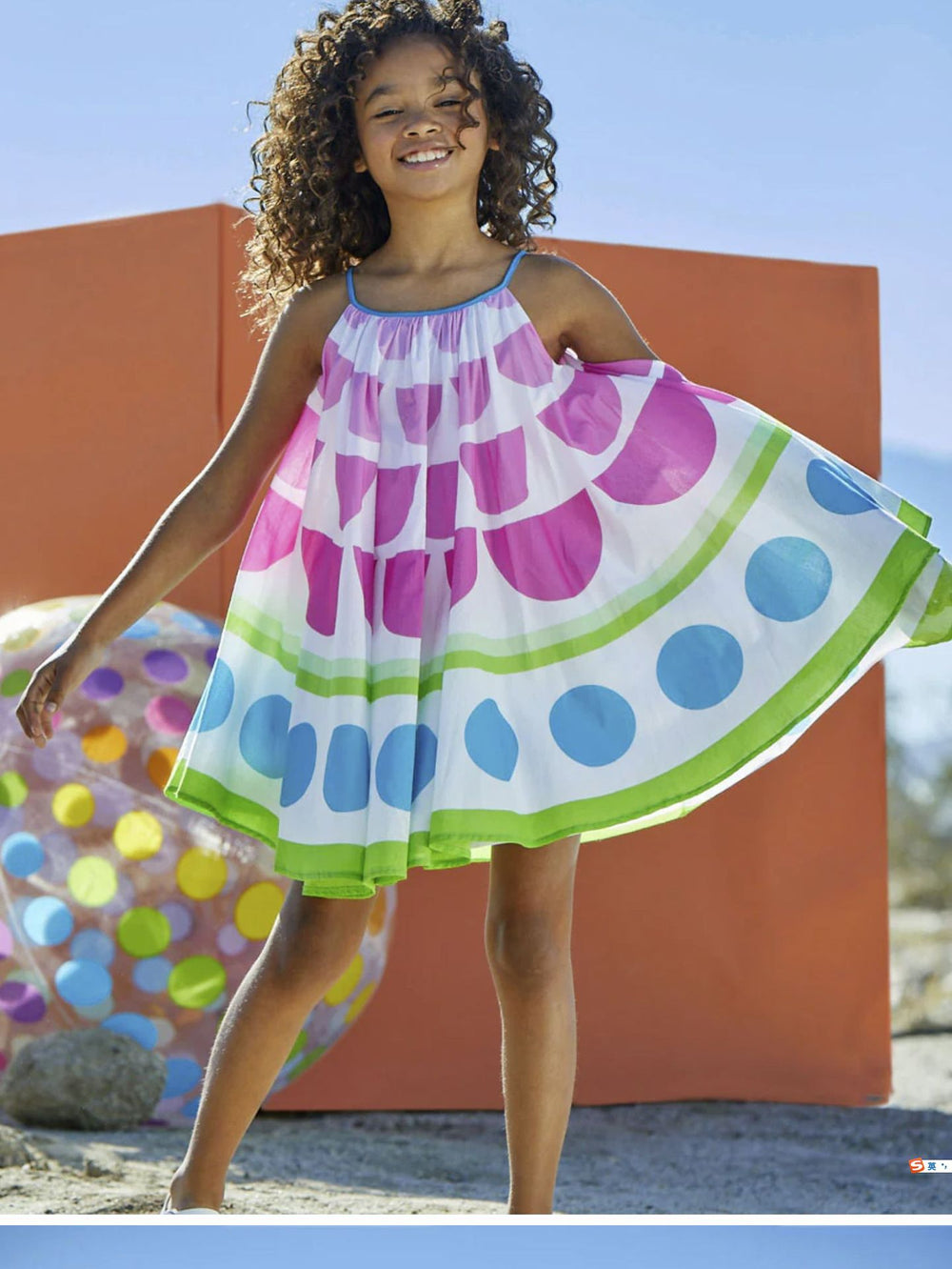 New arrival: girls' summer chiffon sleeveless sundress - trendy rainbow print princess dress for export