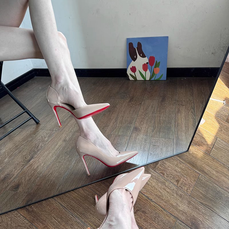 Nude high heels that don't rub, niche style, summer comfort, stiletto heels to pair with skirts, women's super high heels