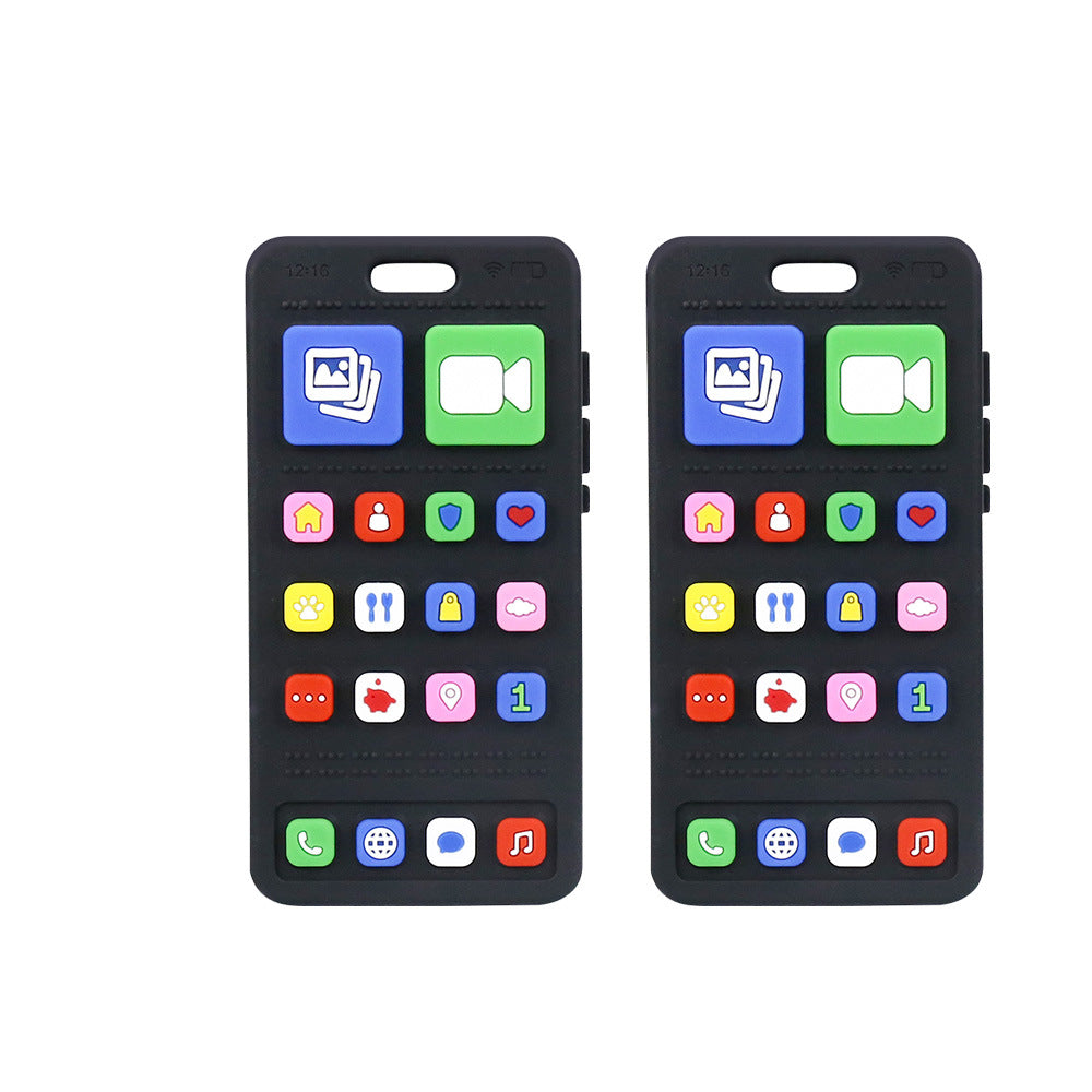 Cross-border color pressing mobile phone toothpaste baby food grade boiled anti-eating hand biting glue tooth grinding stick baby toothpaste