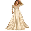 spring new arrivals: european and american style deep v sexy maxi dress - long train evening gown for banquets