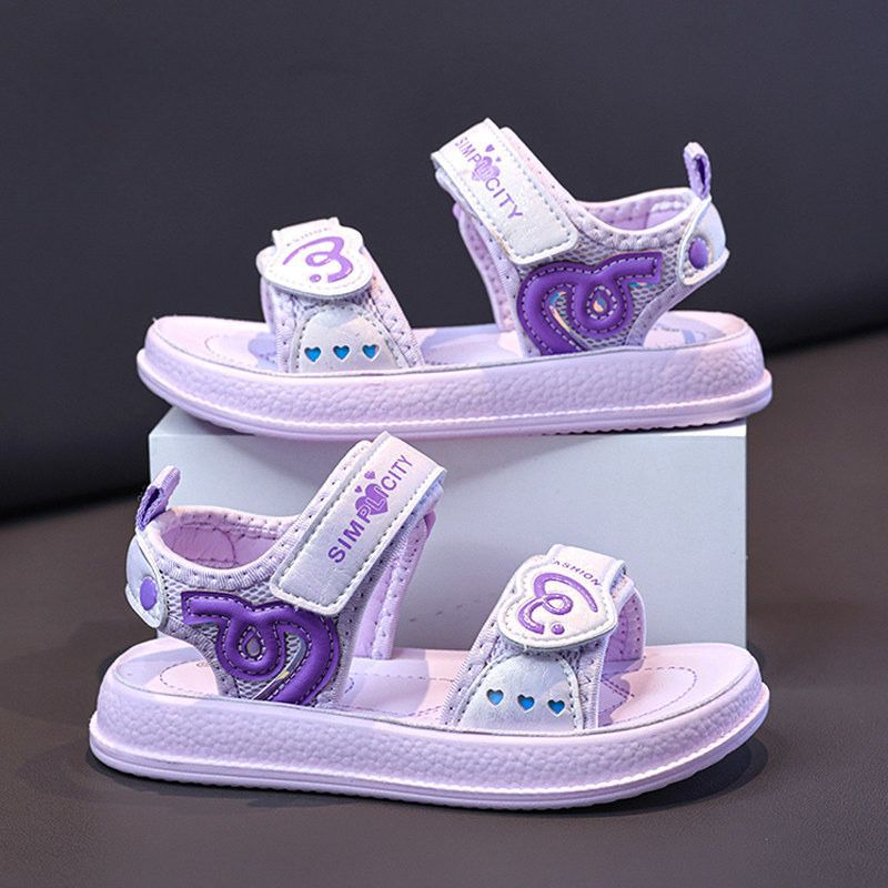 Girls' sandals: new  summer collection - soft sole, fashionable princess beach sandals for girls, anti-slip slides, baby shoes
