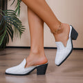 Baotou half slippers for women outwear 2026new arrival cross-border small fragrance style plaidplus size women's thick heel high heel sandals