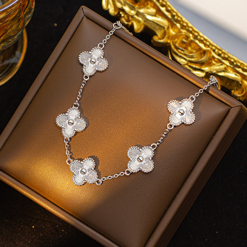 Bracelet female titanium steel fashion non-fading copper inlaid zirconium bracelet niche high-end fashion elegant jewelry wholesale hand jewelry