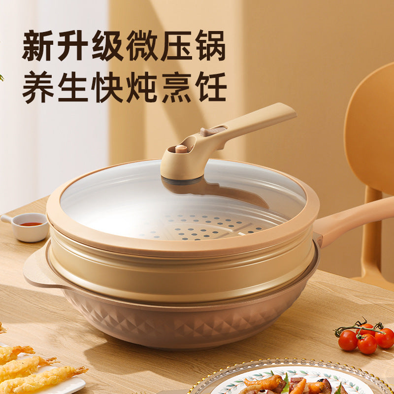 Micro-pressure clay cooking pot for home non-stick pot health pot healthy ceramic cooking pot steaming all-in-one cooking micro-pressure pot