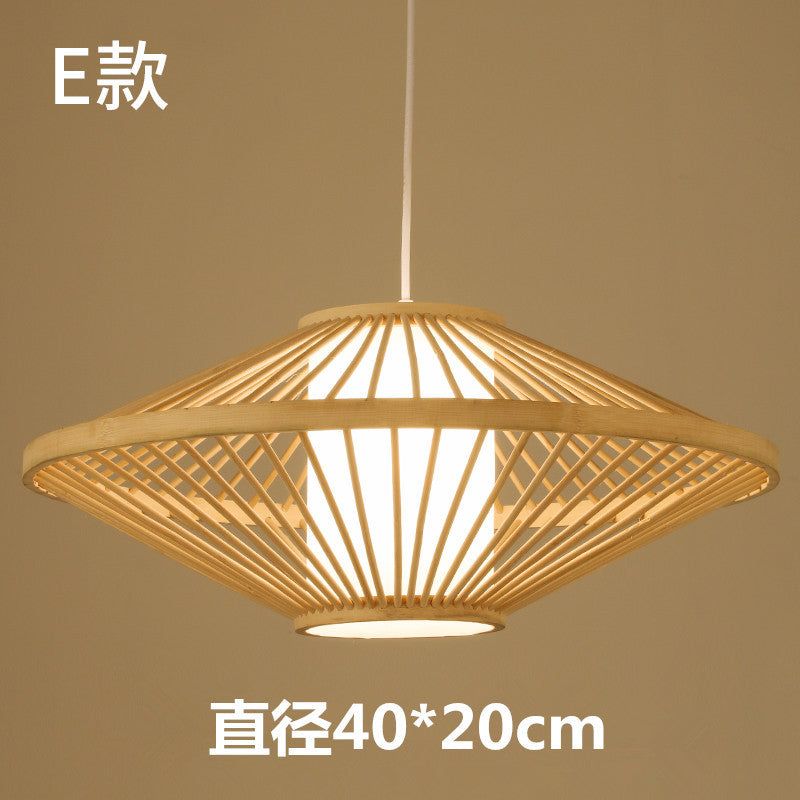 Woven Lantern Chandelier Chinese Hot Pot Restaurant Restaurant Bamboo Art Lighting Store Commercial Homestay Tea Room Japanese Lighting