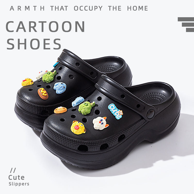 2025 new platform clogs for women - closed toe, non-slip, odor-resistant, comfortable summer fashion slides for outdoor wear