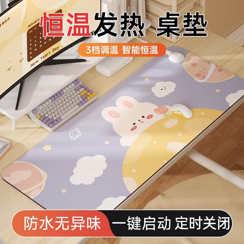 Heated mouse pad - extra large electric heating pad for winter, desk mat for office, desktop pad for students, computer writing, hand warmer