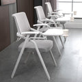 High-end training chair with tabletop, foldable with writing board, white office conference room desk and chair combo, conference chair