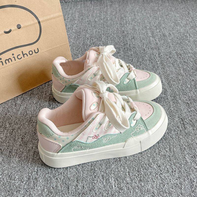 K-stylecasual sneakers for women 2026 spring and summer new arrival cat niche style bread shoes inscutethick solewhite shoes
